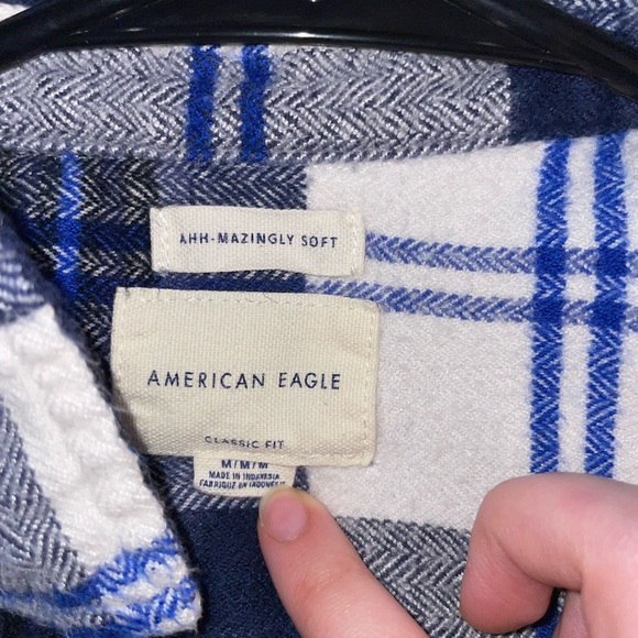 American Eagle Women’s Blue, White & Gray Cardigan - Picture 3 of 4
